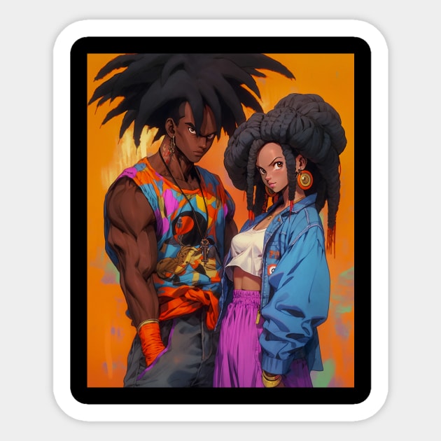 Dragon Afro - Couple - #0002 Sticker by diegosilva.arts